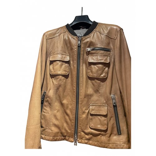Pre-owned Orciani Leather Jacket In Camel