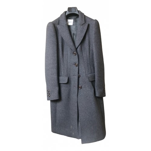 Pre-owned Moschino Wool Coat In Anthracite