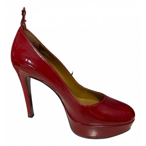 Pre-owned Pollini Patent Leather Heels In Red