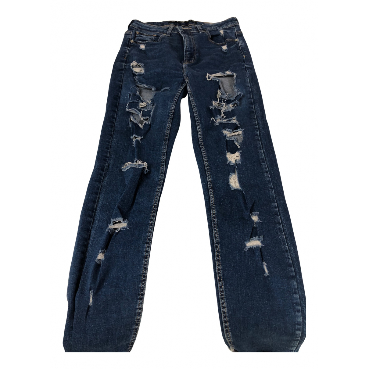 Pre-owned Bershka Slim Jeans In Blue 