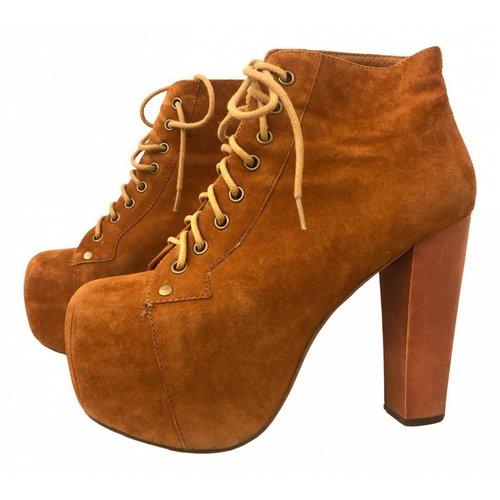 Pre-owned Jeffrey Campbell Lace Up Boots In Brown