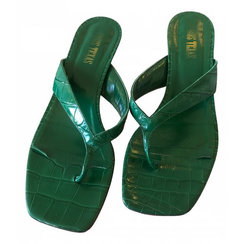 Pre-owned Paris Texas Leather Sandal In Green