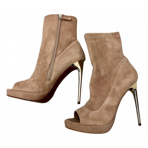 Pre-owned Bcbg Max Azria Ankle Boots In Beige