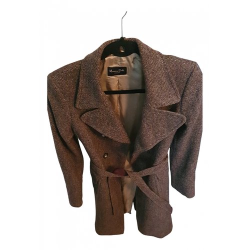 Pre-owned Massimo Dutti Wool Coat In Brown | ModeSens