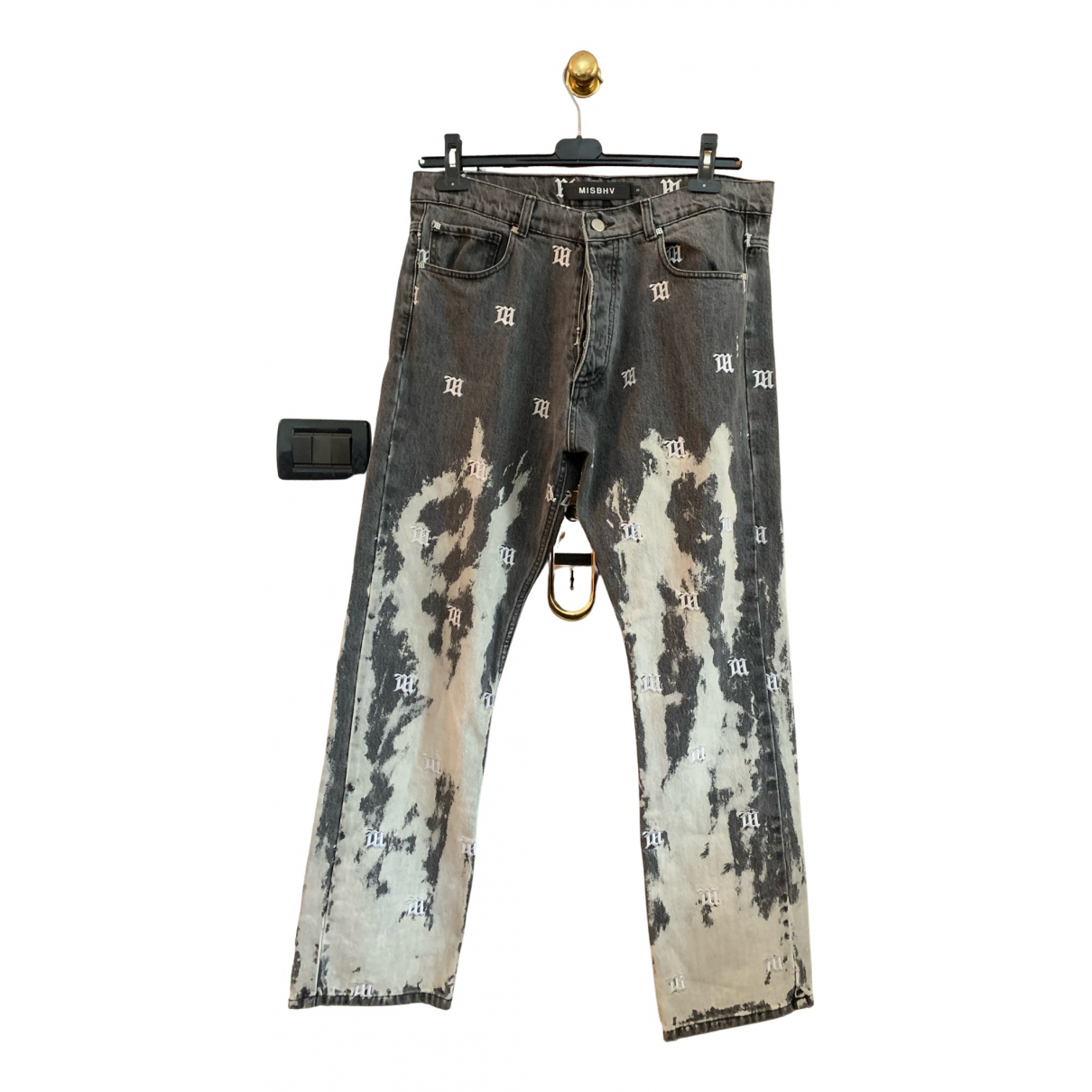 Pre-owned Misbhv Straight Jeans In Grey | ModeSens