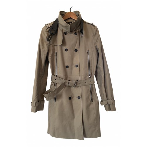 Pre-owned The Kooples Trench Coat In Khaki