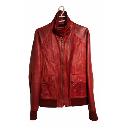 Pre-owned D&g Leather Jacket In Red
