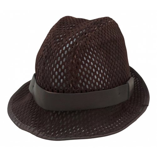 Pre-owned Gucci Leather Hat In Brown