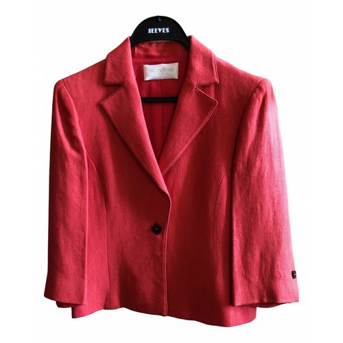 Pre-owned Valentino Linen Jacket In Red