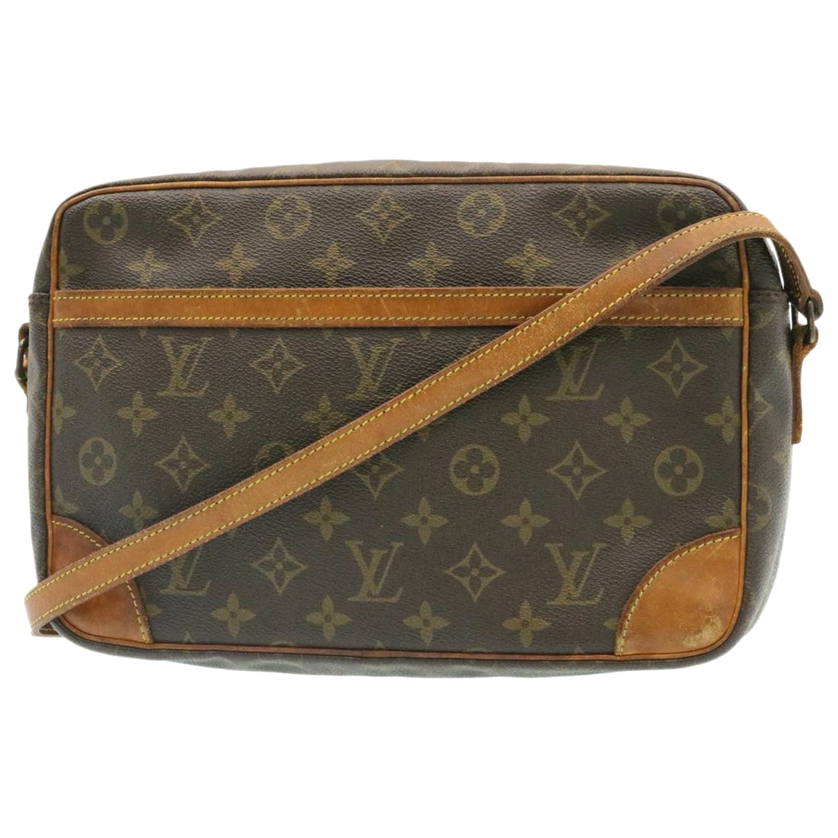 Pre-owned Louis Vuitton Trocadã©ro Cloth Handbag In Brown | ModeSens