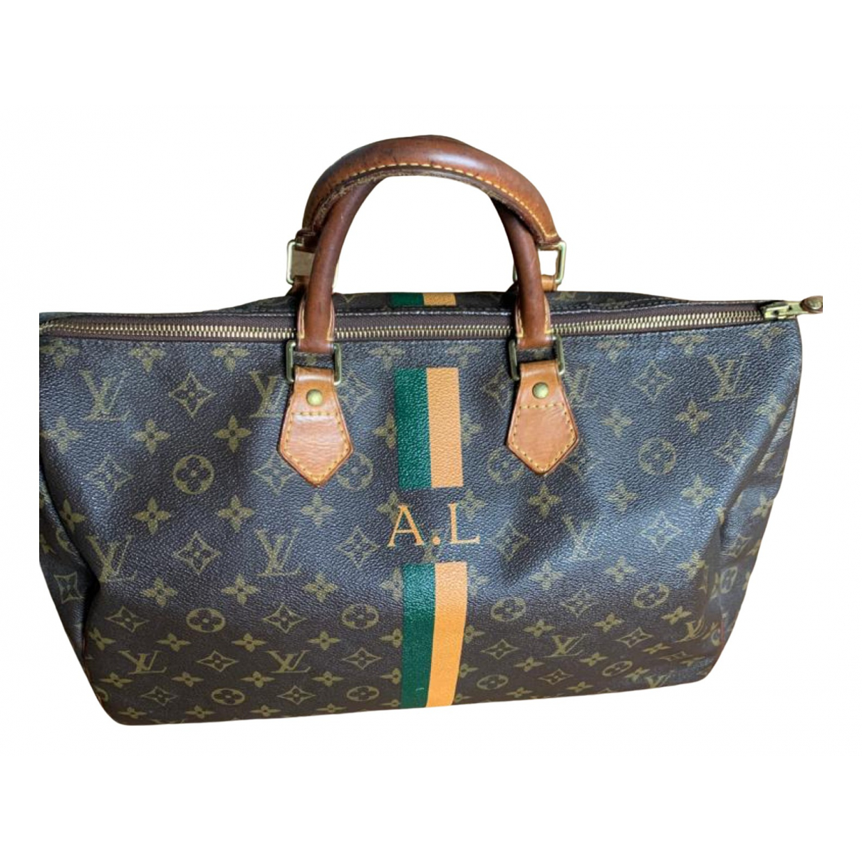 Pre-owned Louis Vuitton Speedy Bandouliã¨re Cloth Handbag In Brown |  ModeSens