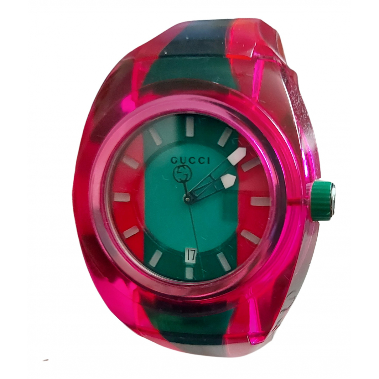 Pre-owned Gucci Sync Watch In Pink 