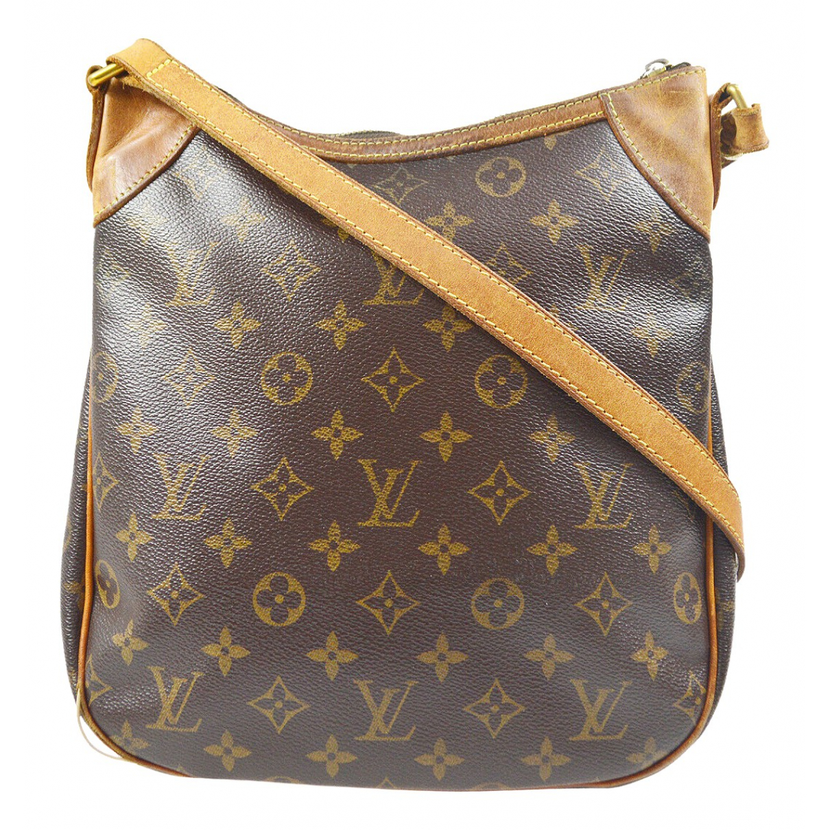 Pre-owned Louis Vuitton Odã©on Leather Crossbody Bag In Brown | ModeSens