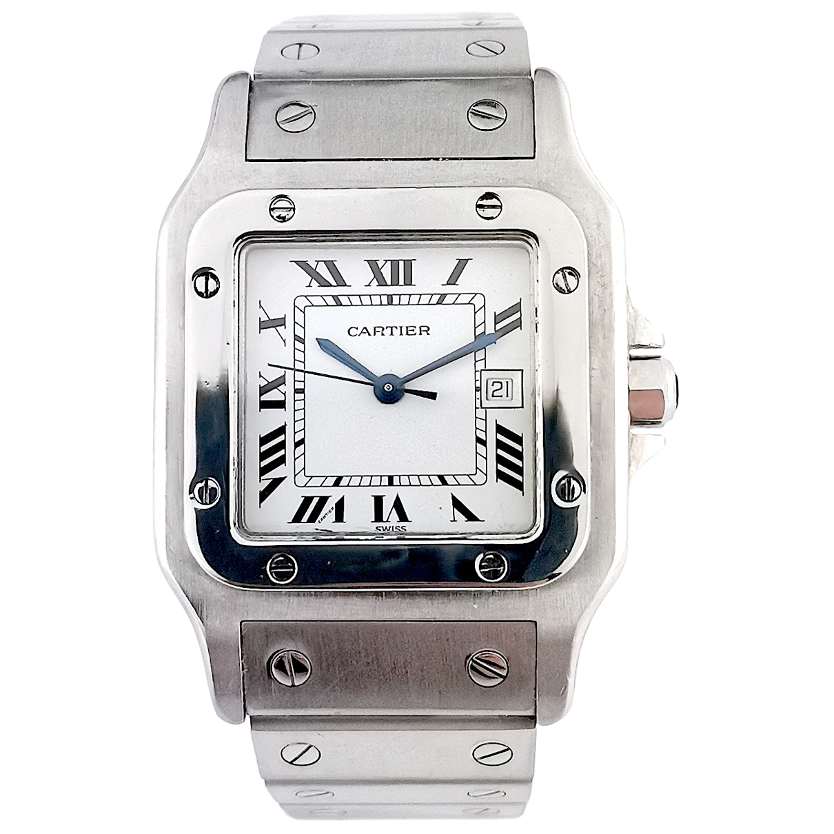 Pre-owned Cartier Santos Galbã©e Watch In Silver | ModeSens