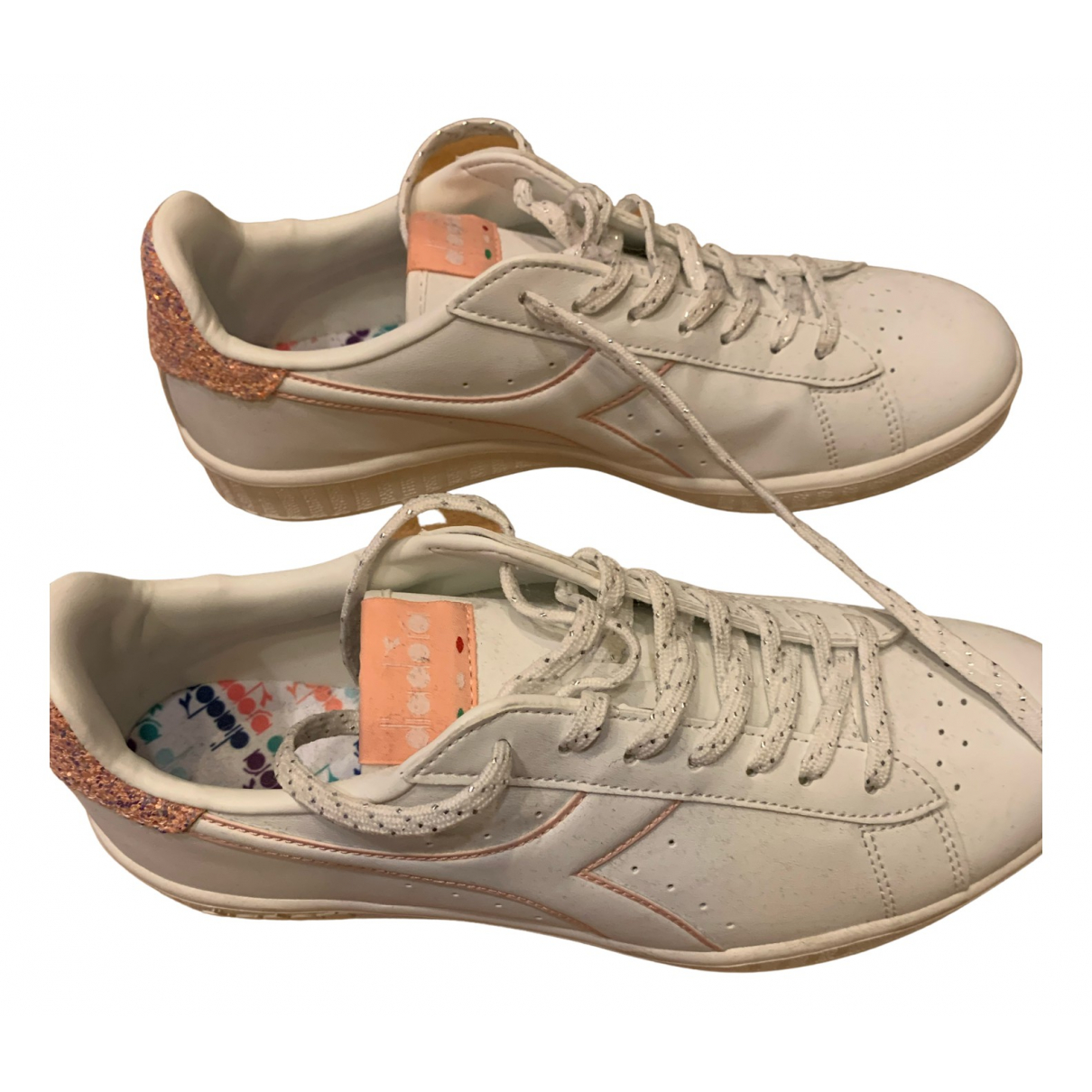 Pre-owned Diadora Glitter Trainers In White | ModeSens