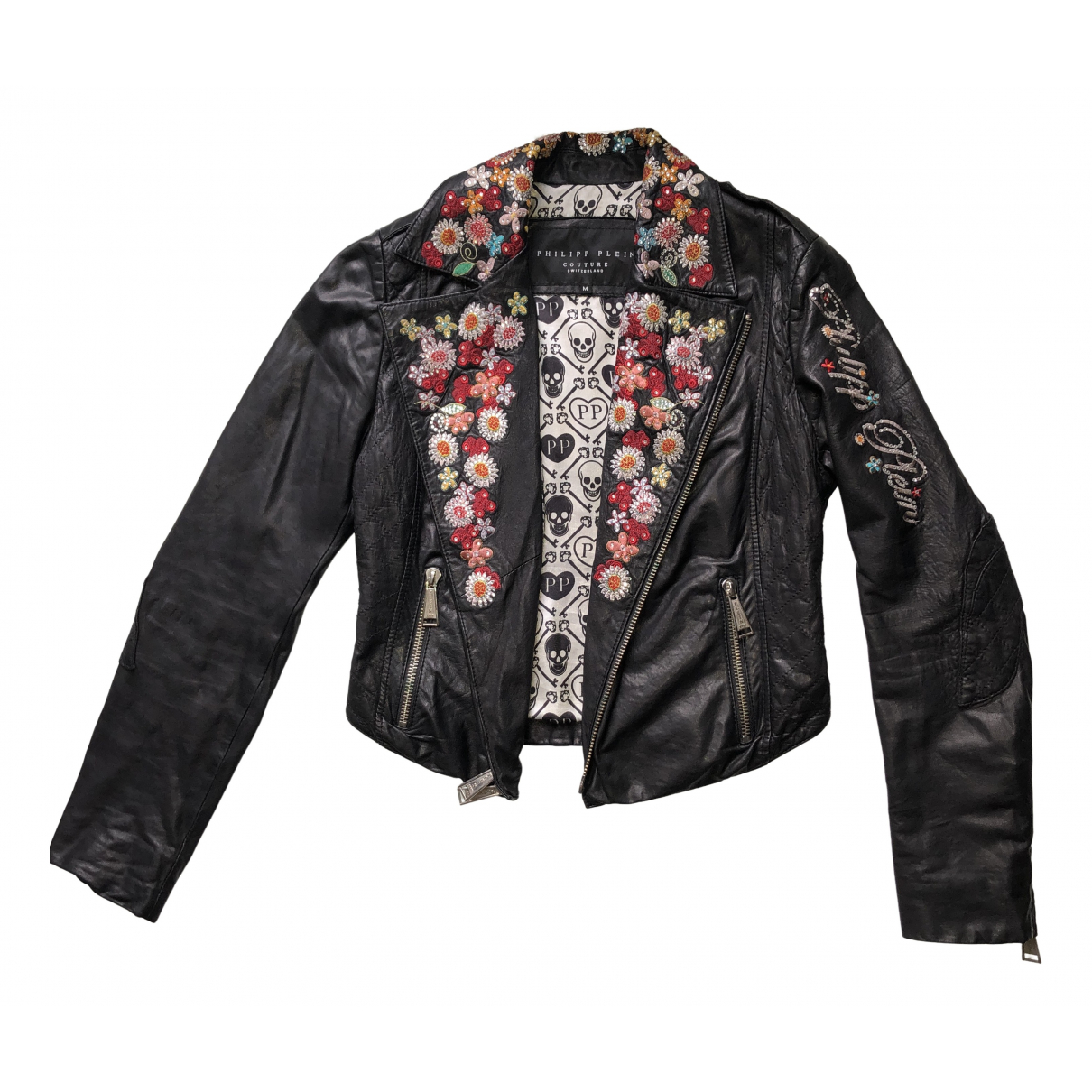 Philipp Plein Leather biker jacket on 