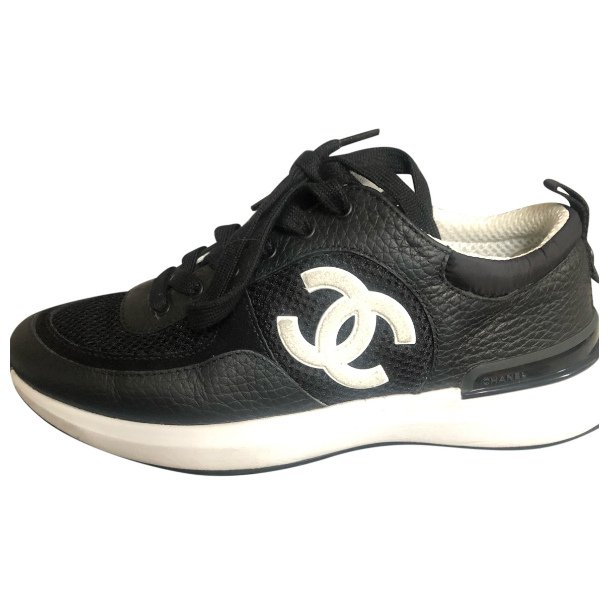 Shop Chanel Blue Suede Trainers