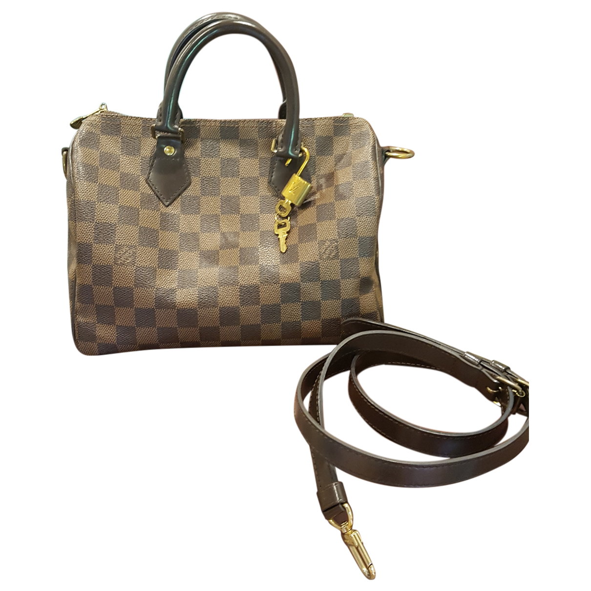 Pre-owned Louis Vuitton Speedy Bandouliã¨re Cloth Handbag In Brown |  ModeSens