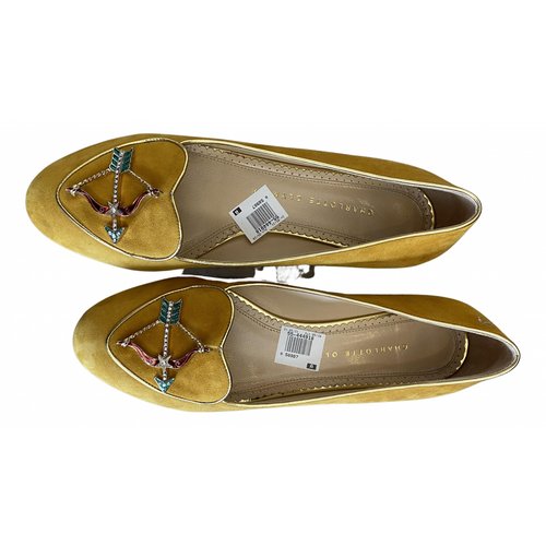 Pre-owned Charlotte Olympia Ballet Flats In Yellow