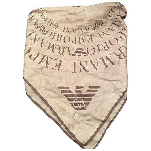 Pre-owned Emporio Armani Silk Handkerchief In Brown