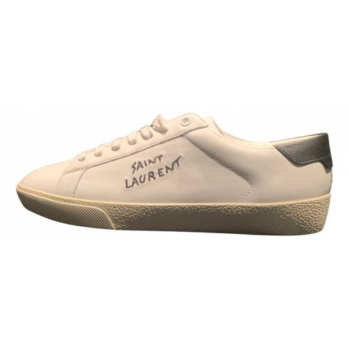 Pre-owned Saint Laurent Sl/06 Leather Low Trainers In White | ModeSens