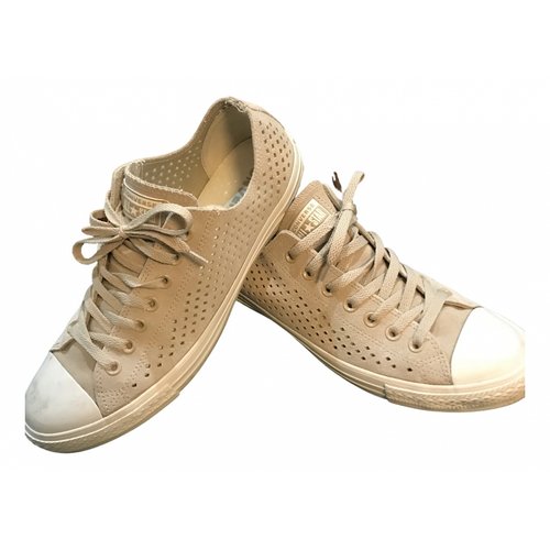Pre-owned Converse Low Trainers In Beige