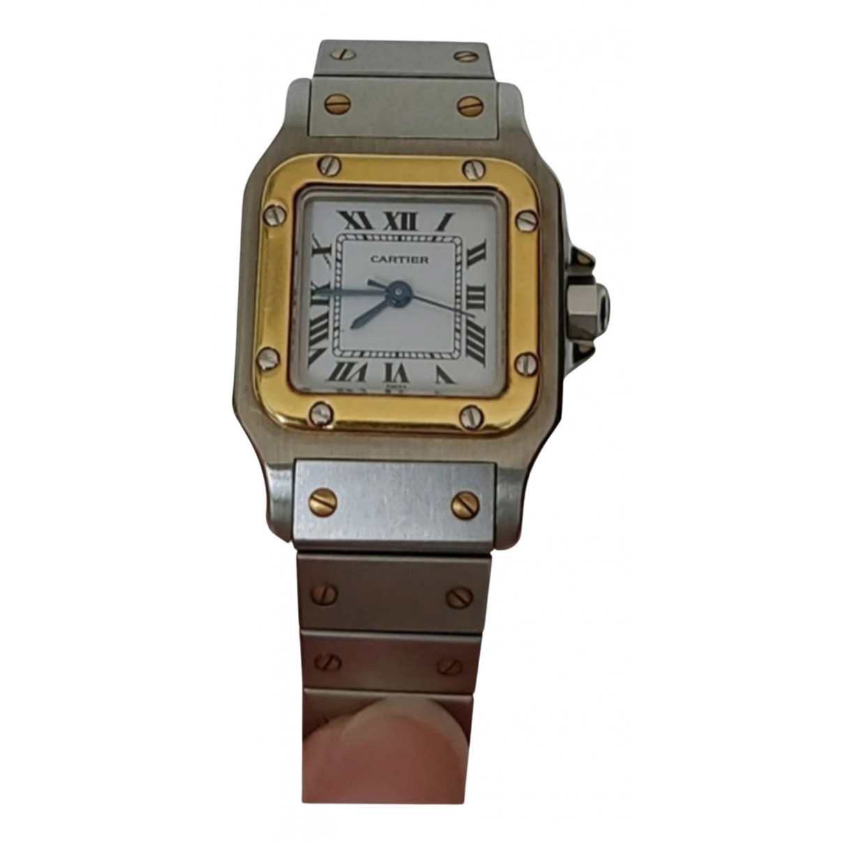 Pre-owned Cartier Santos Galbã©e Watch In White | ModeSens
