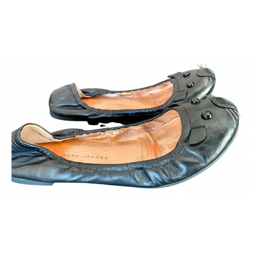 Pre-owned Marc By Marc Jacobs Leather Ballet Flats In Black