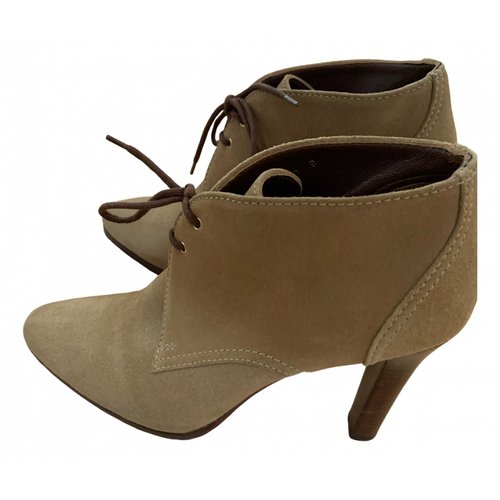 Pre-owned Ralph Lauren Ankle Boots In Beige
