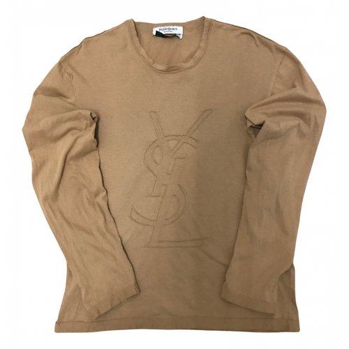 Pre-owned Saint Laurent T-shirt In Camel