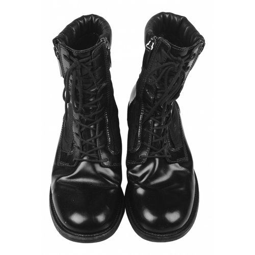 Pre-owned Armani Collezioni Patent Leather Boots In Black