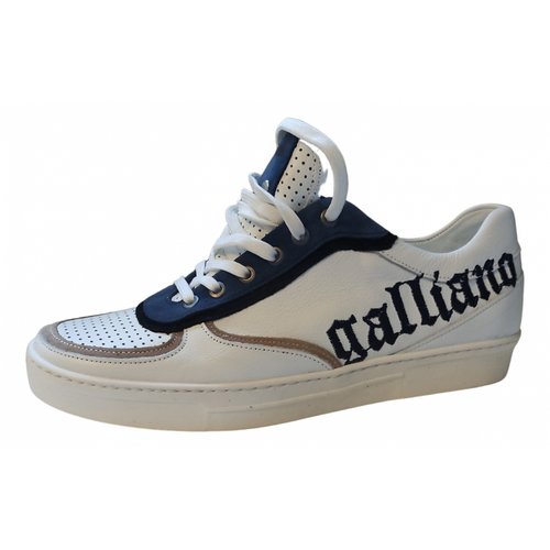 Pre-owned Galliano Leather Low Trainers In White