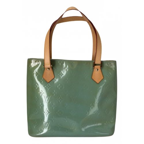 Pre-owned Louis Vuitton Houston Leather Handbag In Green