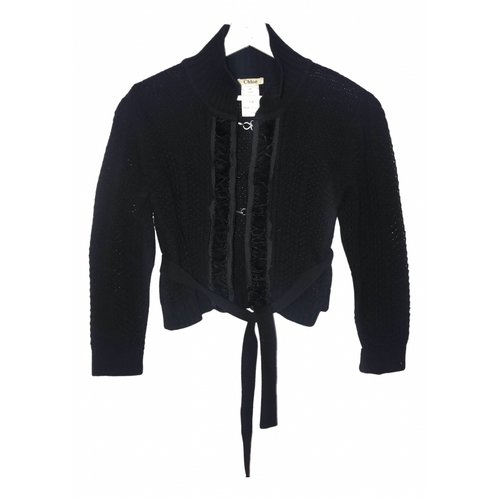 Pre-owned Chloé Wool Cardigan In Black