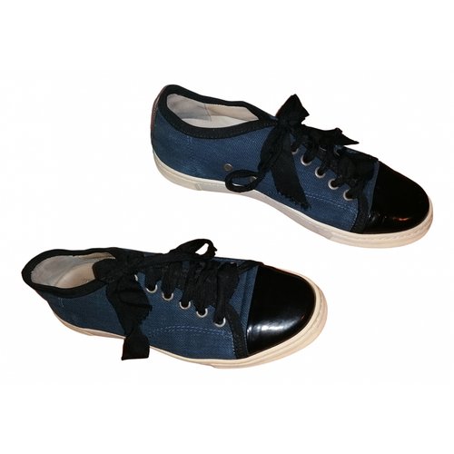 Pre-owned Lanvin Cloth Trainers In Blue