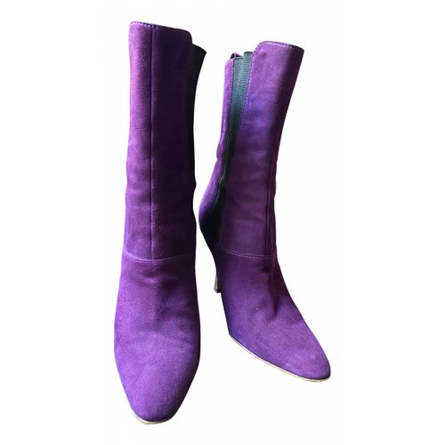 Pre-owned Dolce & Gabbana Ankle Boots In Purple