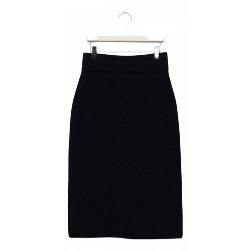 Pre-owned Amomento Wool Mid-length Skirt In Navy