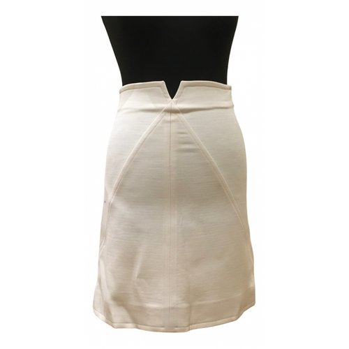 Pre-owned Courrèges Wool Mini Skirt In White