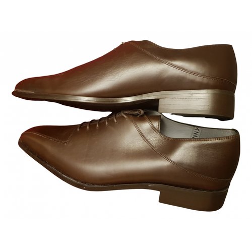 Pre-owned Azzaro Leather Lace Ups In Brown