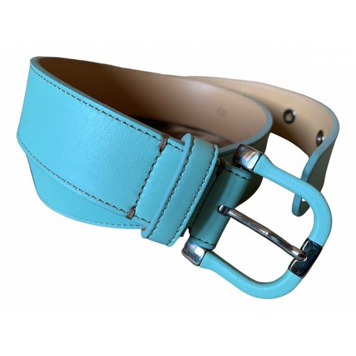Pre-owned Tod's Leather Belt In Turquoise