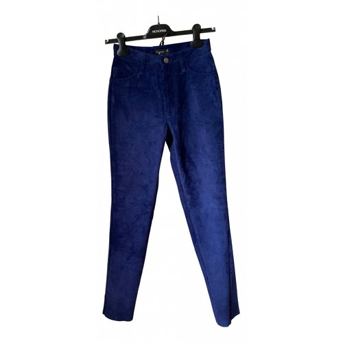 Pre-owned Agnès B. Straight Pants In Blue
