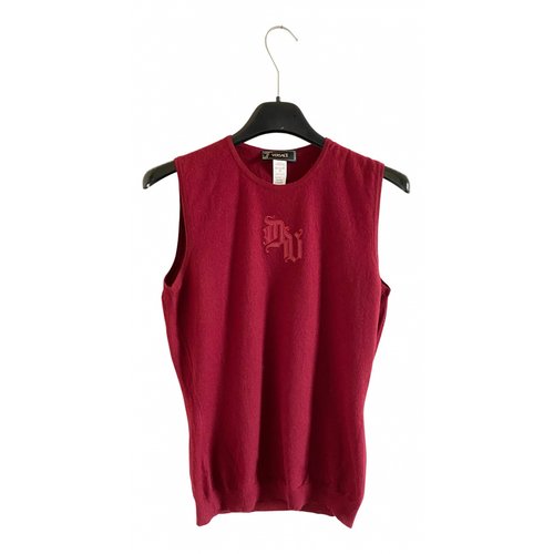 Pre-owned Versace Cashmere Jumper In Burgundy