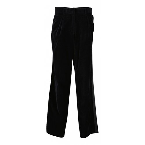 Pre-owned Dries Van Noten Velvet Trousers In Black