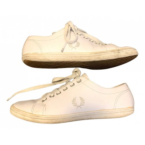 Pre-owned Fred Perry Leather Trainers In White