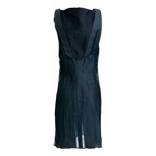 Pre-owned Ted Baker Silk Mid-length Dress In Navy