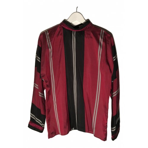 Pre-owned Versace Silk Blouse In Red