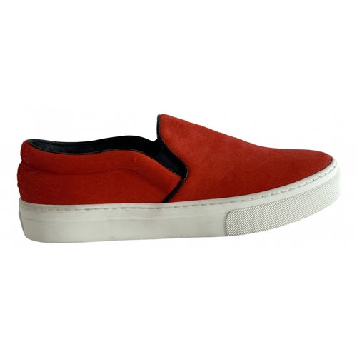 Pre-owned Celine Leather Trainers In Red