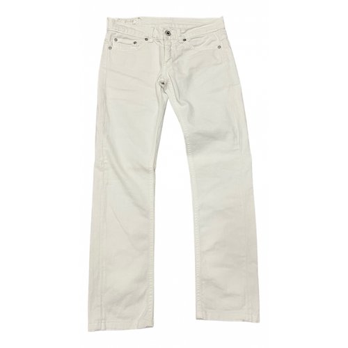Pre-owned Dondup Straight Jeans In White
