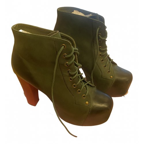 Pre-owned Jeffrey Campbell Leather Ankle Boots In Green
