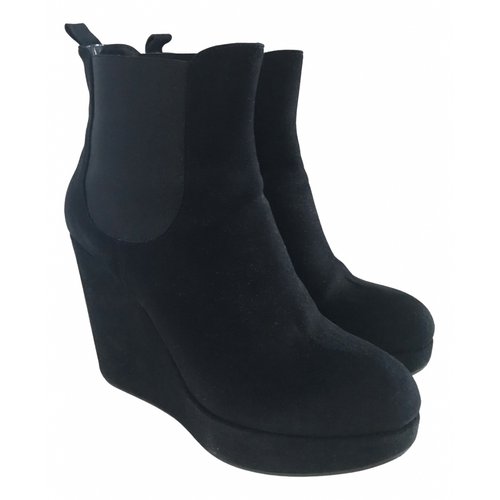 Pre-owned Giampaolo Viozzi Ankle Boots In Black
